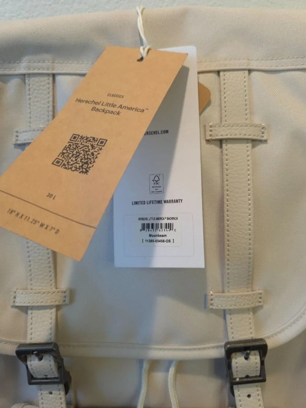 Herschel Classics Little America 30L Flap-Top Backpack Moonbeam - DAMAGED